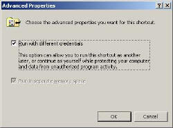Run with different credentials