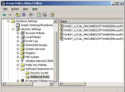 Software Restrictions Group Policy.  Setting a path
