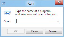 Windows 8 Run Dialog Box