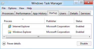 Windows 8 Task Manager Startup