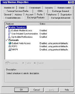 Exchange 2003 User Properties