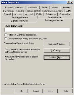 Exchange 2003 Advanced Tab 