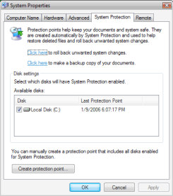 Vista - System Protection