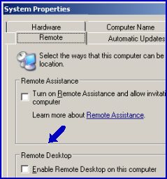 Remotedesktop funktioniert zweifellos in Windows 2003 Server