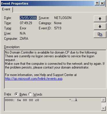 Event viewer and logs