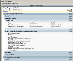 Group Policy Results GPO menus settings