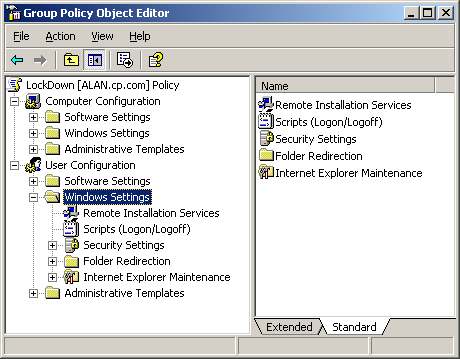 Windows Server 2003 - Group Policy Windows Settings
