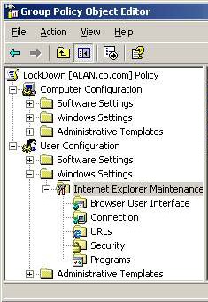Group Policy for Internet Explorer