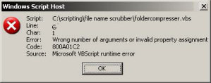 wrong number of arguments or invalid property assignment vba error