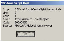Code 800A000D  - Type mismatch