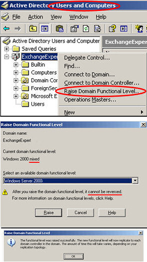 Domain Function Level at least Windows Server 2000 Native (not mixed).