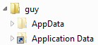 Windows 8 AppData Application Data Arrow