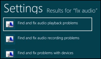 Troubleshooting Windows 8 Audio Fix Problem