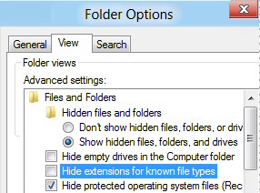 Windows 8 Explorer View Folder Options
