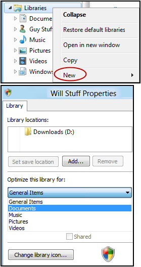 Create a New Windows 8 Library