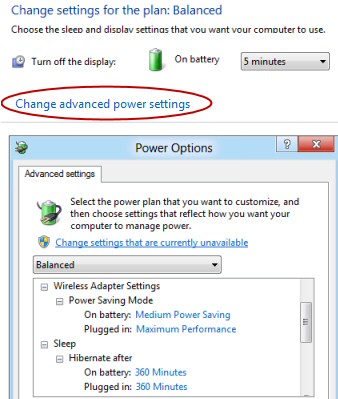 Windows 8 Power Plans