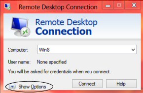 Windows 8 Remote Desktop MSTSC