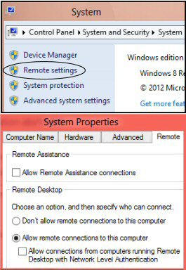 Configure Remote Desktop Connection for Windows 8