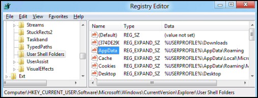Windows 8 Registry AppData