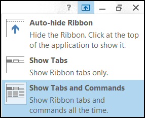 Show Tabs Outlook 2013