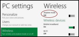 Windows 8 Wireless PC Settings