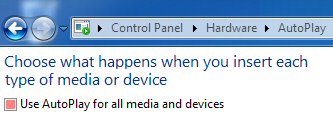 AutoPlay Windows 8 Disable