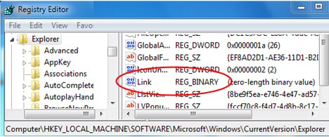 Removing Shortcut Arrow Windows 7